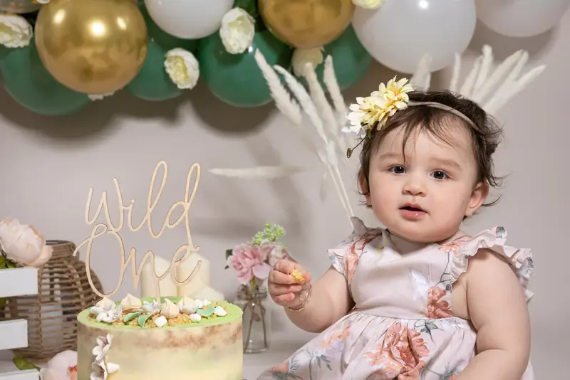 Smash cake birthday session photographed by Darina Photography in Barnet, North London