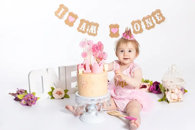 Smash cake birthday session photographed by Darina Photography in Barnet, North London