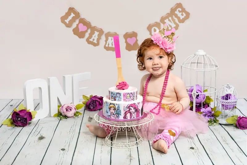 Smash cake birthday session photographed by Darina Photography in Barnet, North London