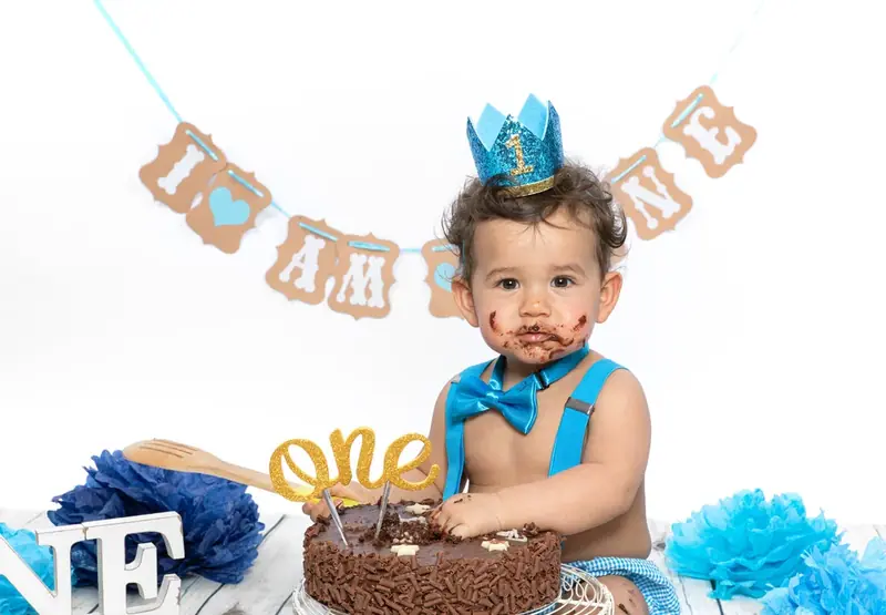 Smash cake birthday session photographed by Darina Photography in Barnet, North London