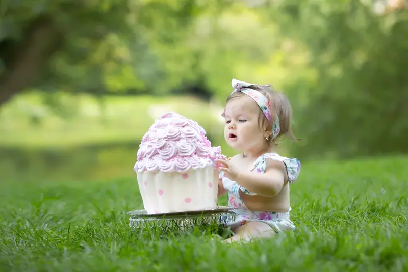 Smash cake birthday session photographed by Darina Photography in Barnet, North London