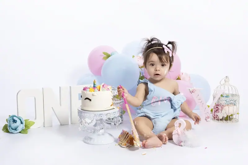Smash cake birthday session photographed by Darina Photography in Barnet, North London