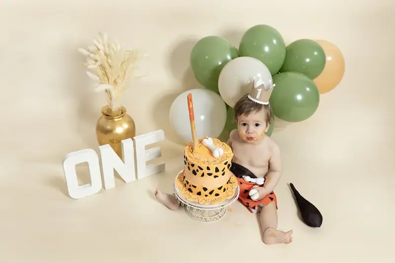 Smash cake birthday session photographed by Darina Photography in Barnet, North London