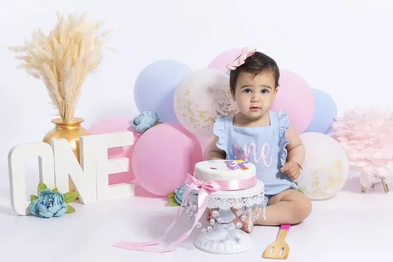 Smash cake birthday session photographed by Darina Photography in Barnet, North London