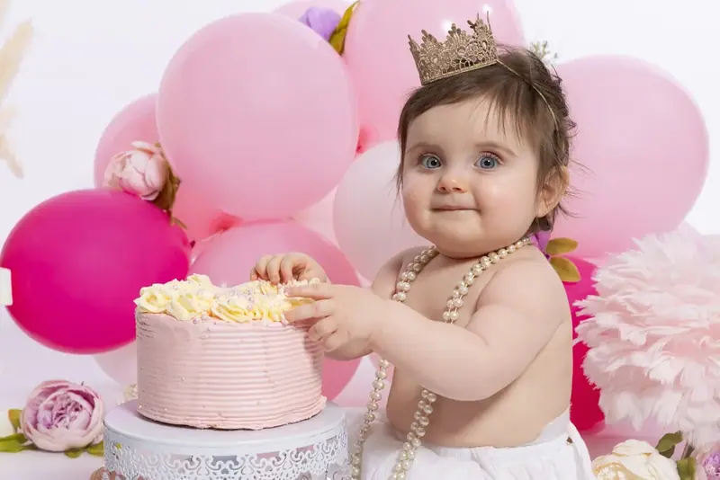 Smash cake birthday session photographed by Darina Photography in Barnet, North London